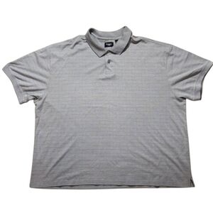Haggar 3XL Gray Grid Pattern Short Sleeve Classic Polo Shirt XXXL